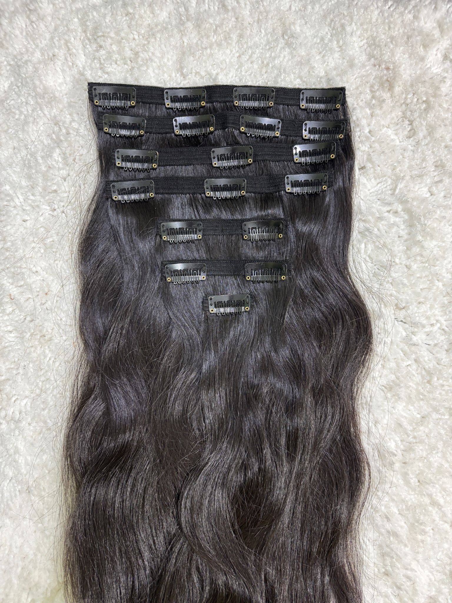Raw Indian Wavy Clip-In Hair Extensions