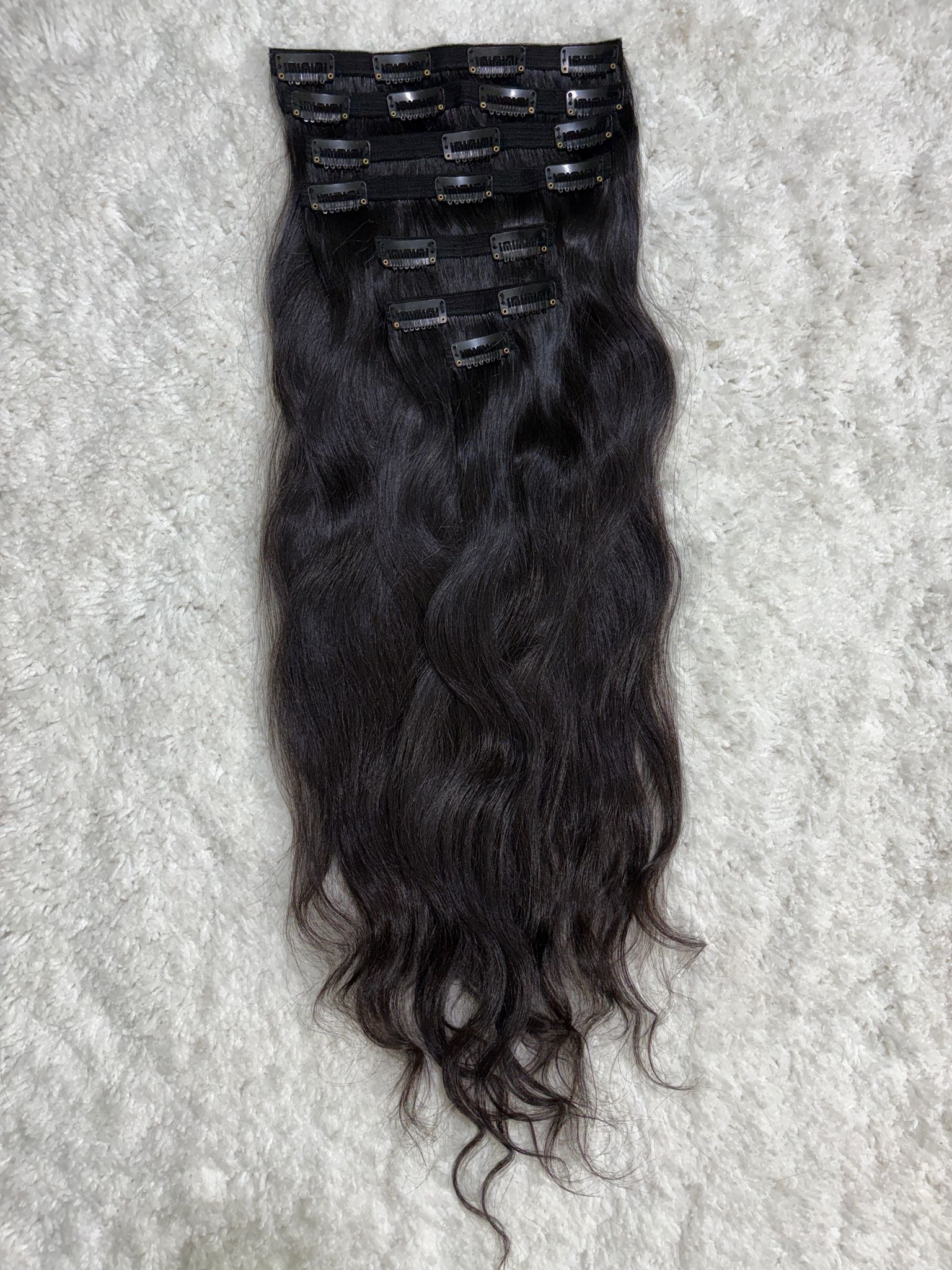 Raw Indian Wavy Clip-In Hair Extensions