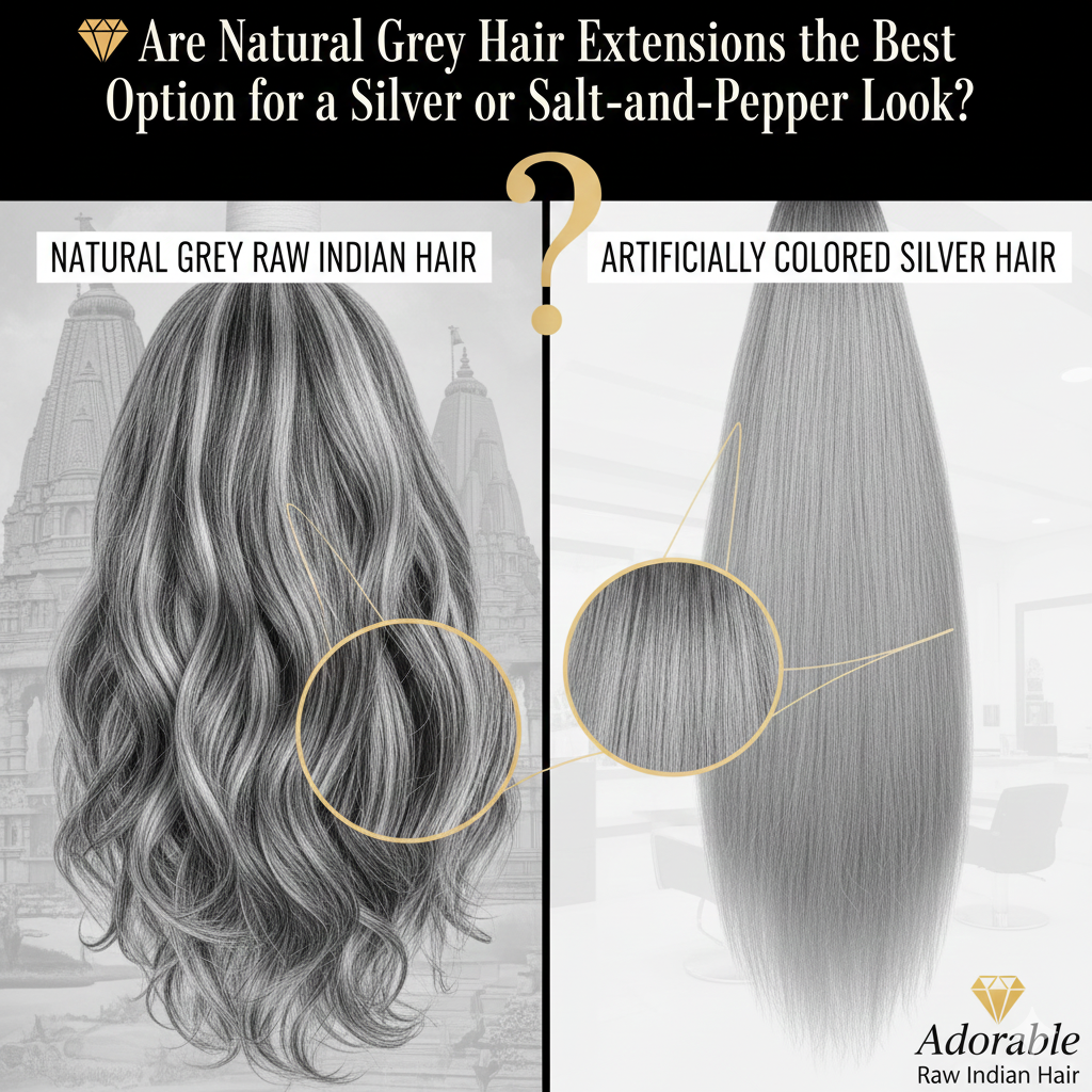 💎 Are Natural Grey Hair Extensions the Best Option for a Silver or Salt-and-Pepper Look?