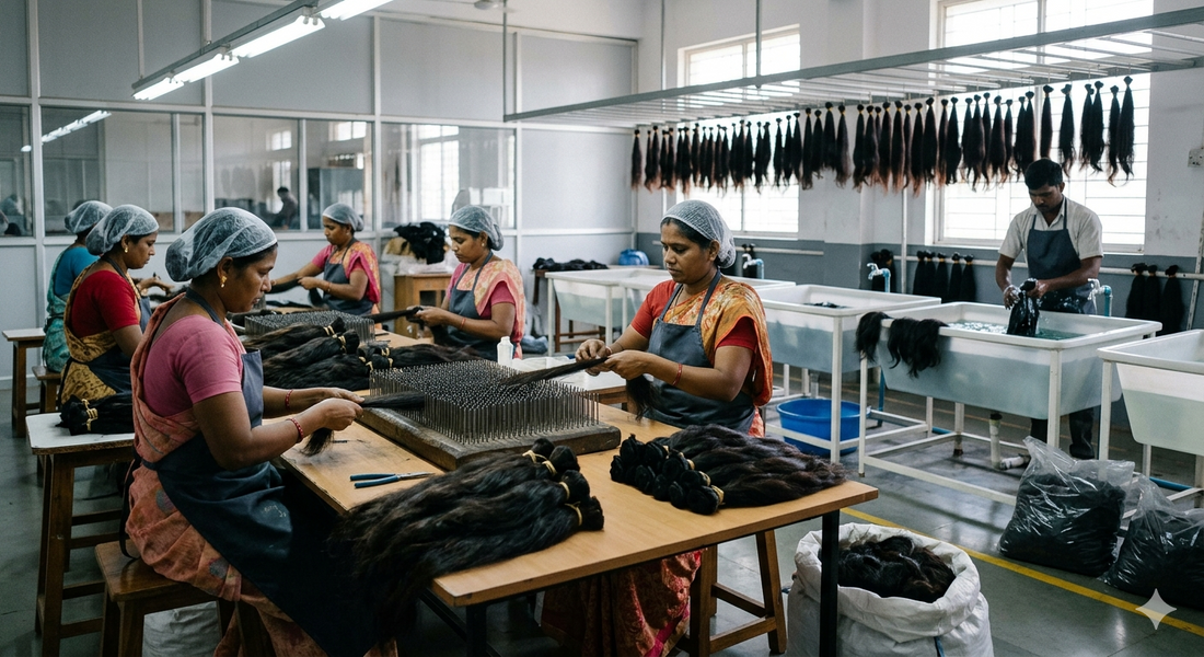 Behind the Scenes: How Temple Hair is Sourced, Sorted, and Washed at the Factory