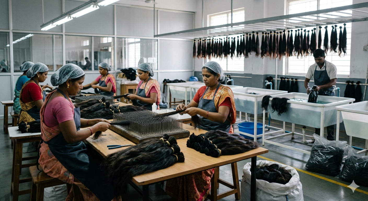 Behind the Scenes: How Temple Hair is Sourced, Sorted, and Washed at the Factory