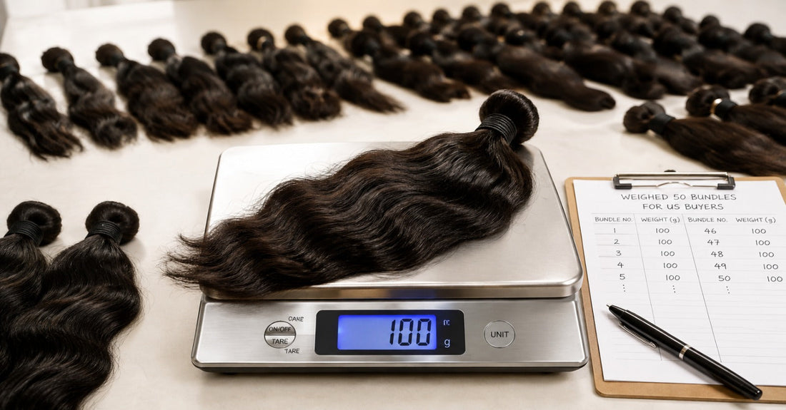 What Does 100g of Raw Indian Hair Look Like? We Weighed 50 Bundles for Our US Buyers