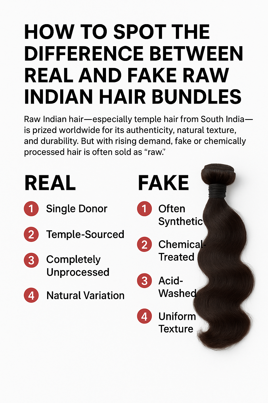 How to Spot the Difference Between Real and Fake Raw Indian Hair Bundles