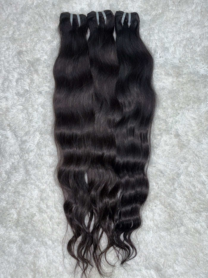 Raw Indian hair bundles, single donor temple hair