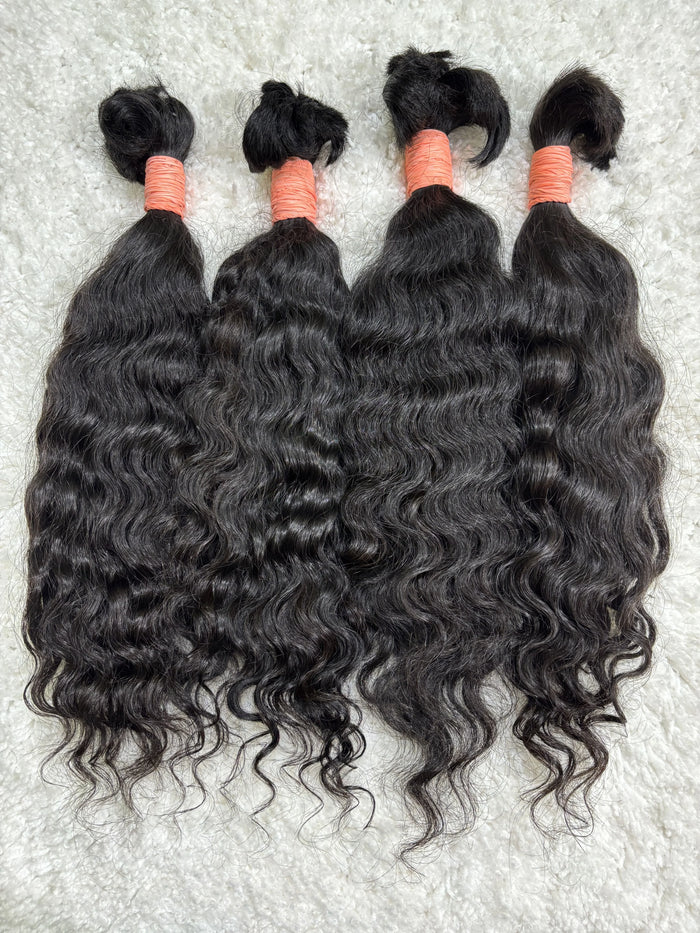 Raw Indian bulk hair, unwefted