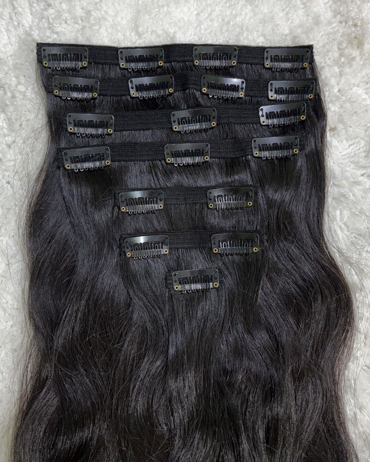 Raw Indian Wavy Clip-In Hair Extensions