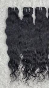 Jet Black Wavy Hair Extensions